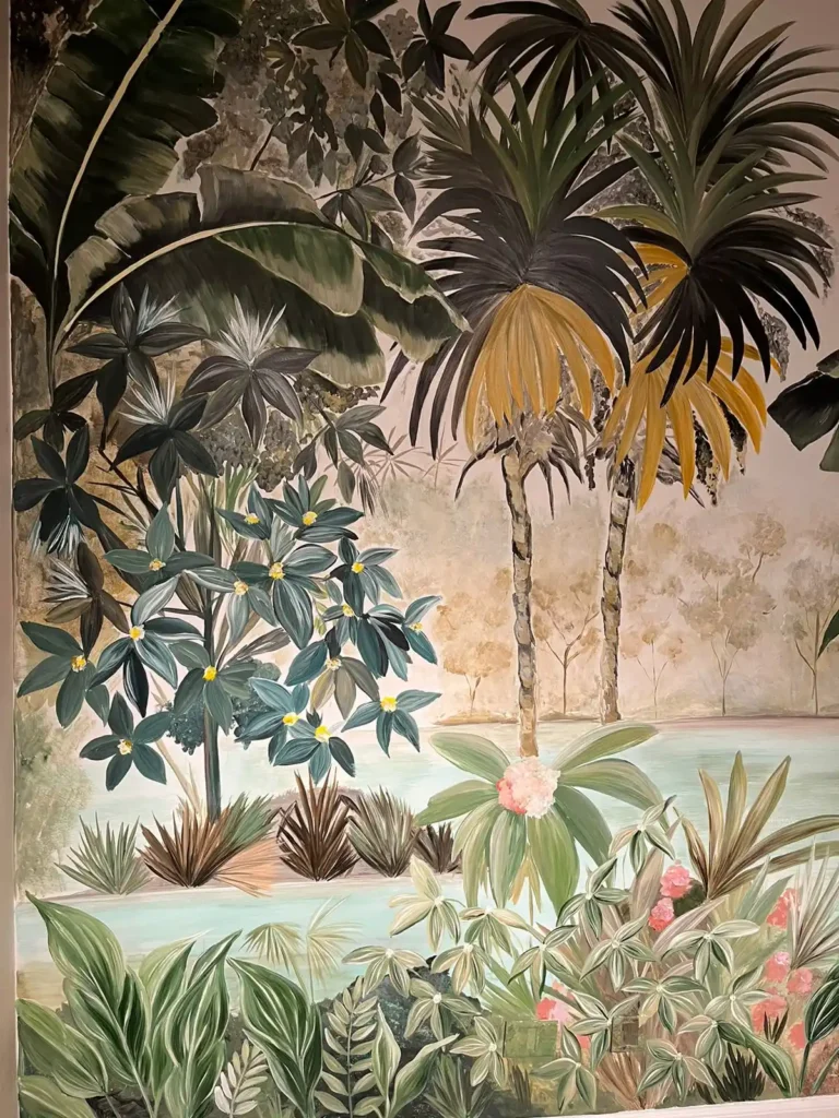 mural pintura de flores y vegetacion